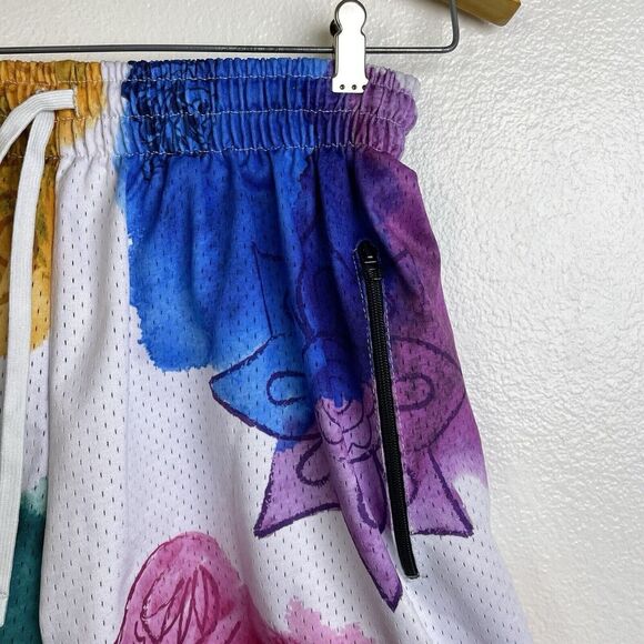 Savage Tacticians Shorts Womens Small Floral Multicolor Embroidered Gym Workout - Picture 3 of 9